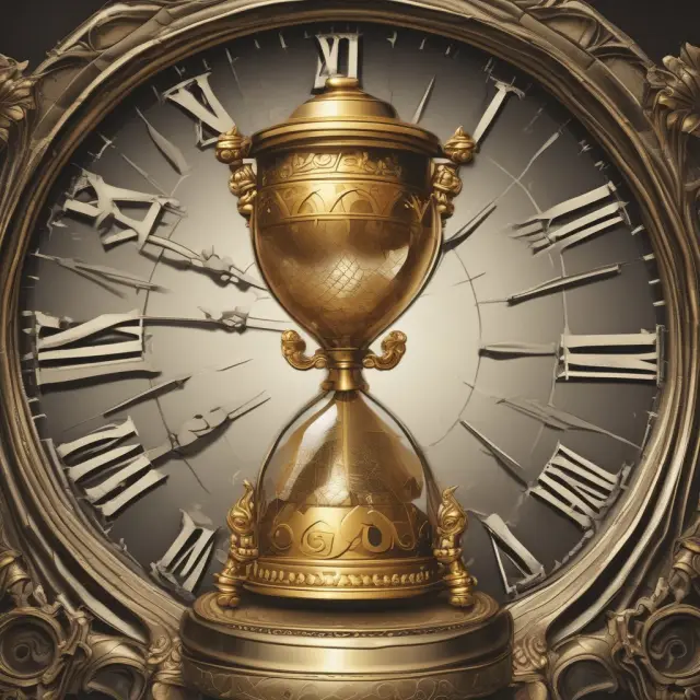 Golden clock hand surpasses hourglass in image depicting longer Macaulay bond duration