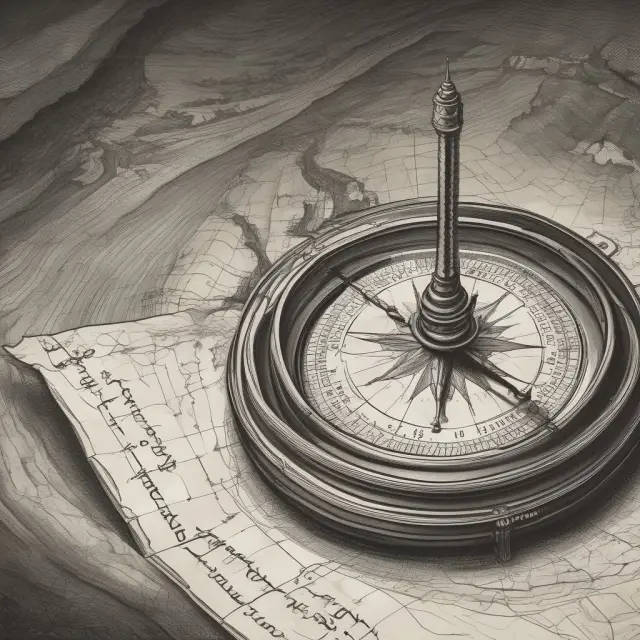 A compass with Macaulay duration as the needle, guiding a ship (bond portfolio) in stormy financial waters