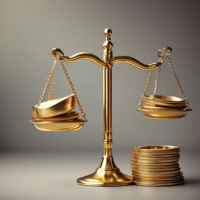 Golden scales tipping towards a taxpayer, representing the benefits of the Modified Accelerated Cost Recovery System (MACRS)