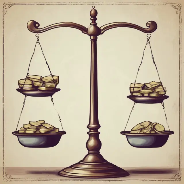 A set of two balancing scales, each representing the advantages and disadvantages of Magic Formula Investing