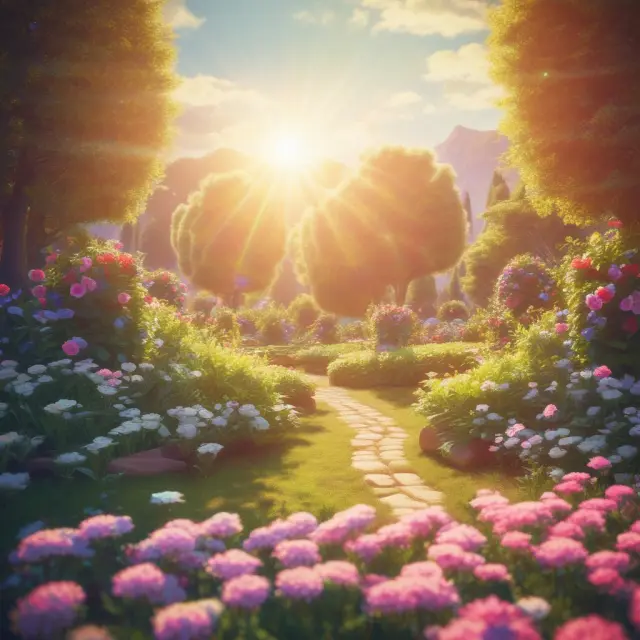 An image of a thriving garden filled with various flowers representing winning stocks from Magic Formula Investing strategy.