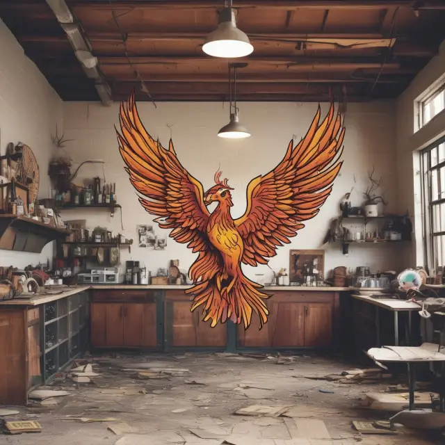 Image of a Phoenix emerging from flames, symbolizing Main Street businesses overcoming challenges to rise anew