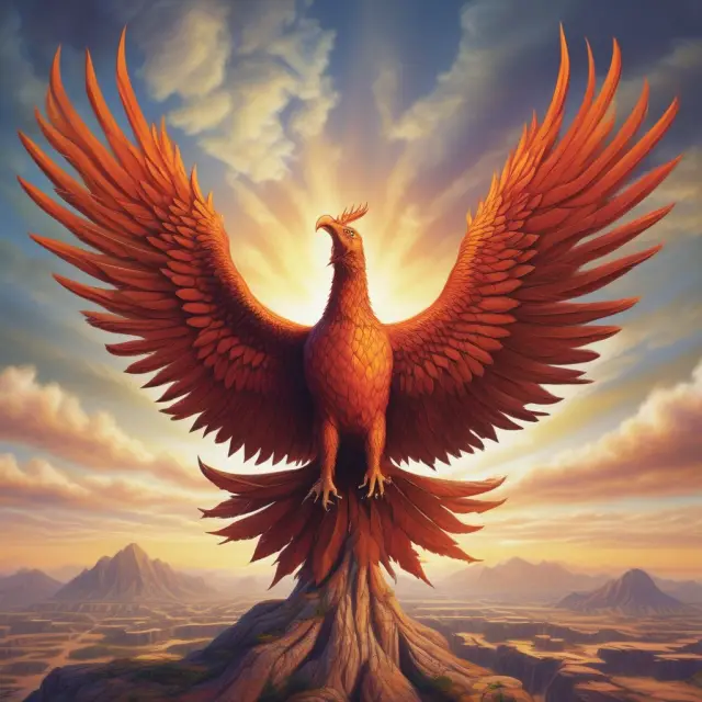 An image of a mythical phoenix spreading its wings above a bustling corporate landscape, representing the role and control held by a majority shareholder.