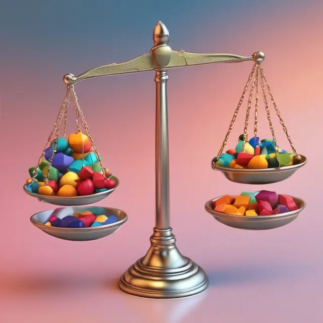 Two balanced scales illustrating cost factors for make-or-buy decisions: manufacturing costs (labor, equipment, storage) vs purchasing costs (product, shipping).
