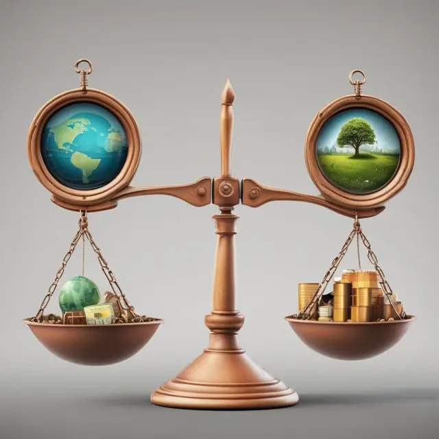 Scale balancing economic, social, and environmental factors in a make-or-buy decision
