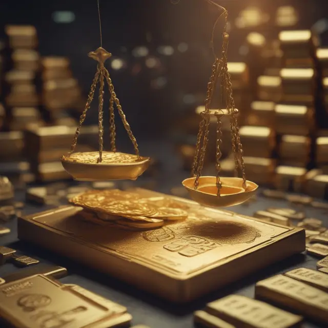 A golden scale tips between mass production and make-to-order systems, symbolizing their unique advantages and challenges.