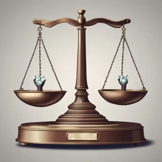 Balance scale tilting as a bell representing lower interest rates tips it, signifying the exercise of a make-whole call