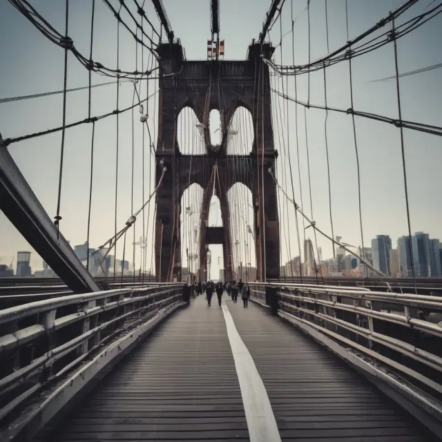An investor crossing a bridge representing the shift in interest rates with a premium bond in hand, symbolizing the benefits of make-whole call provisions