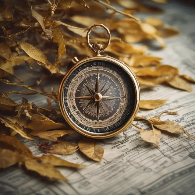 Compass pointing toward a golden tree with currency leaves, illustrating the exploration of managed futures through frequently asked questions.