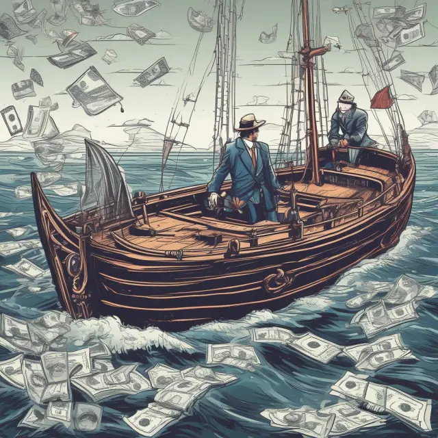 An expert money manager navigates a yacht in a sea of diverse asset classes, illustrating the customization and professional management in managed accounts.