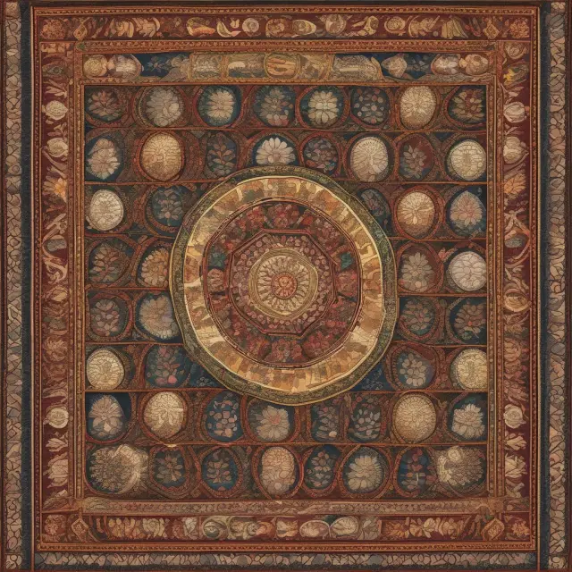 A vivid tapestry symbolizes mutual funds, where multiple investor threads intertwine, illustrating collective investment, and skilled money weavers expertly guide the fund