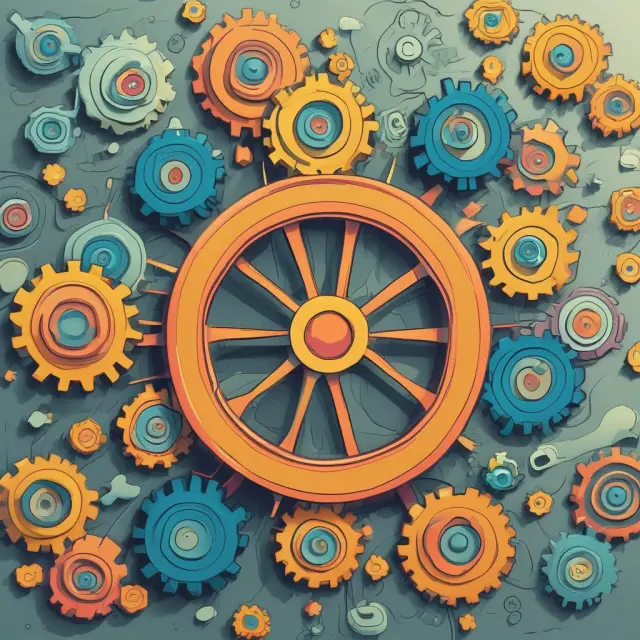 Image of various company logos forming a complex machine, symbolizing their interconnected success through the implementation of Management by Objectives