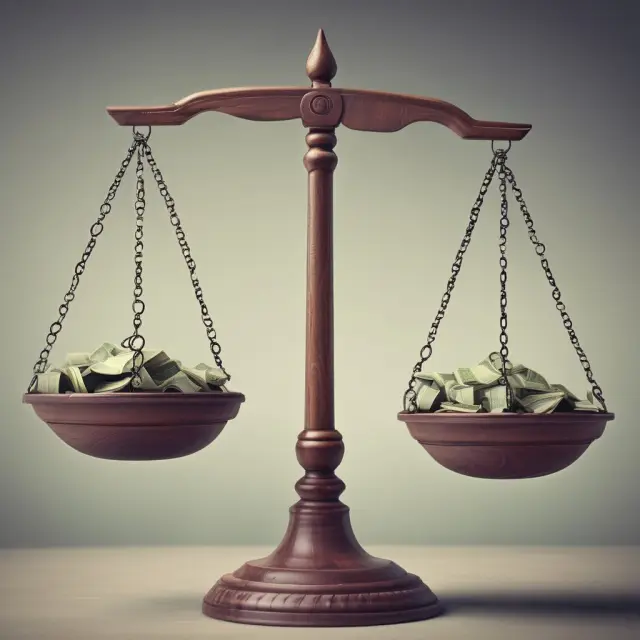 A pair of scales representing the efficient market hypothesis with one scale tilted towards passive investing, symbolizing its historical outperformance.