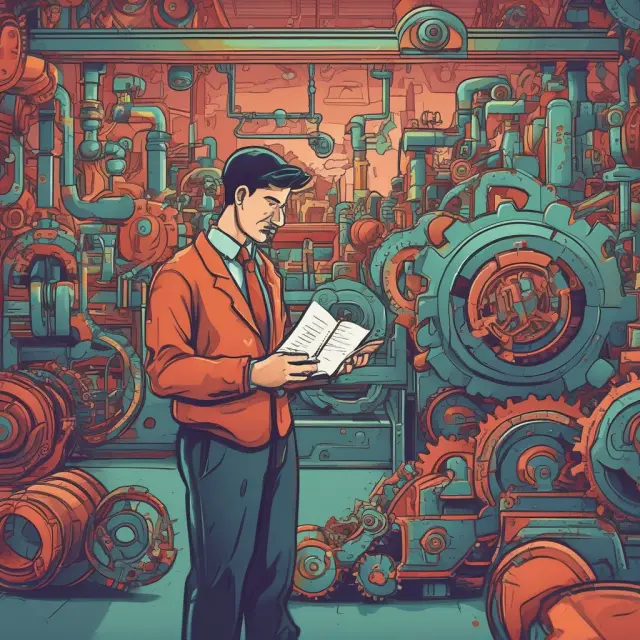 Managerial accountant investigating a bottleneck in factory production process