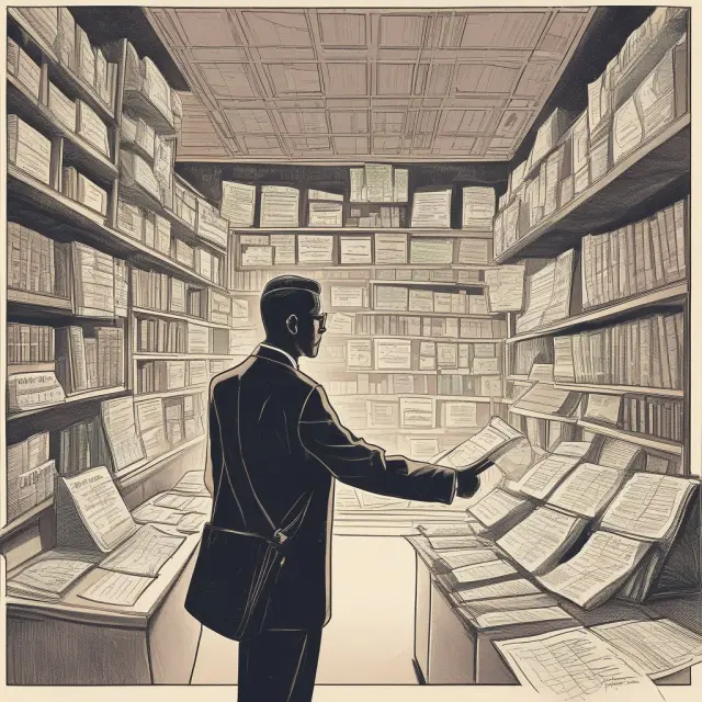 A lantern guiding an investor through a maze of financial charts and documents, with managerial accounting data as the illuminating source