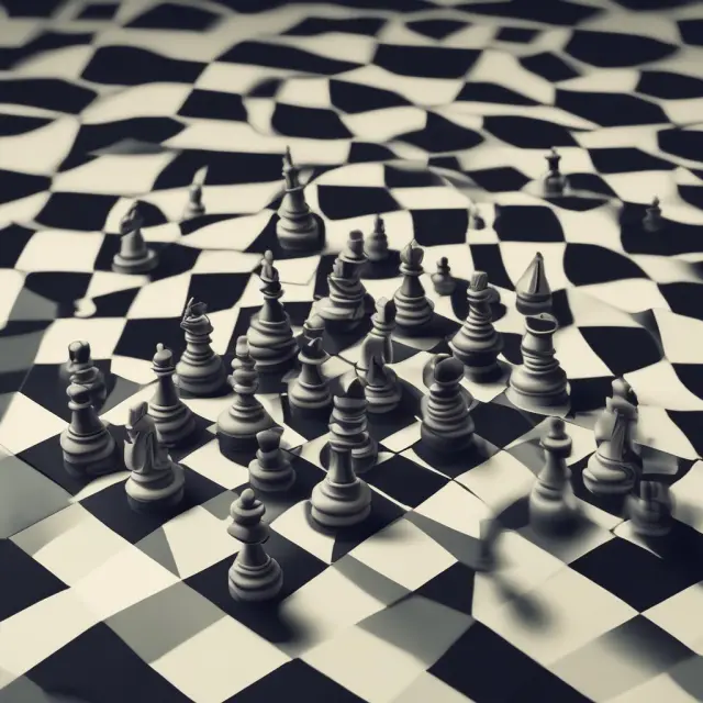 A chessboard populated by manipulative market pieces, depicting various forms of deceitful trading activities.