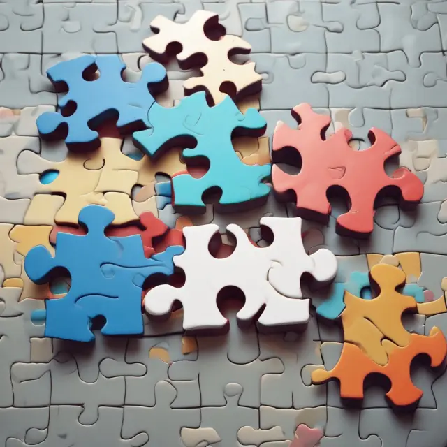 An image of three interlocking puzzle pieces labeled
