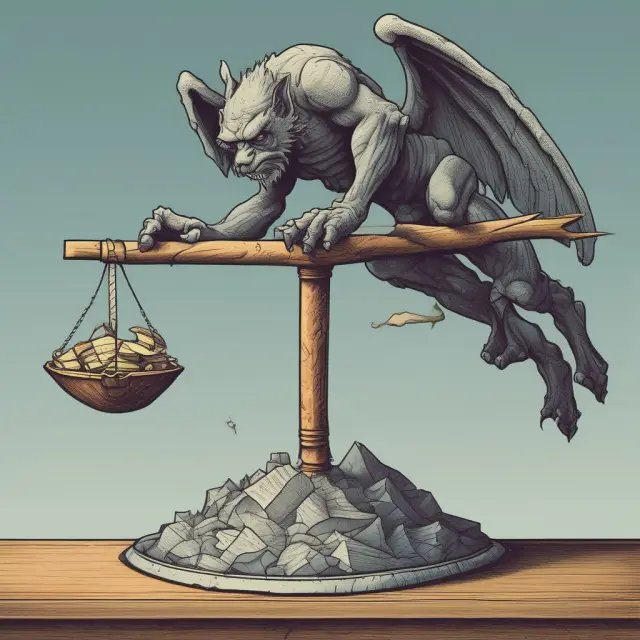 Institutional investors weighing amplified losses (magnifying glass), risks of margin calls & liquidation, and interest payments on margin loans against potential profits