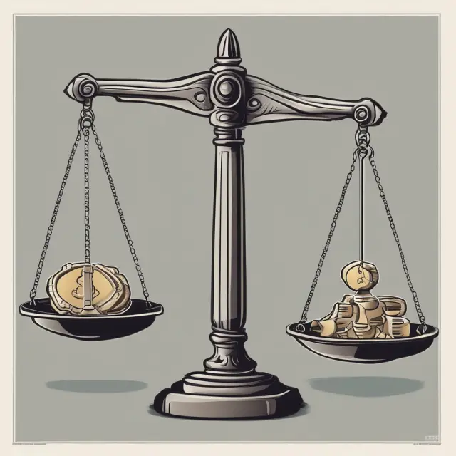 Balanced scale represents a healthy investment portfolio, while the other tips due to margin call risks.