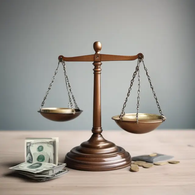 Illustration of a set of scales balancing the investor