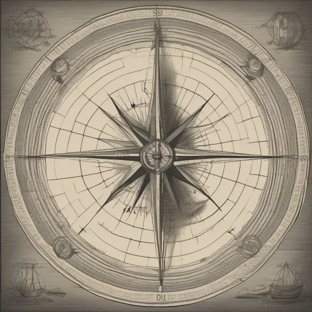 A sailor navigating rough waters using a compass shaped as regulatory bodies, signifying margin trading regulations and compliance