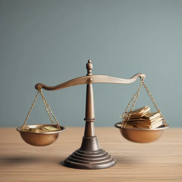 Image of a scale with securities on one side and a tipping point representing calculated margin loan availability.