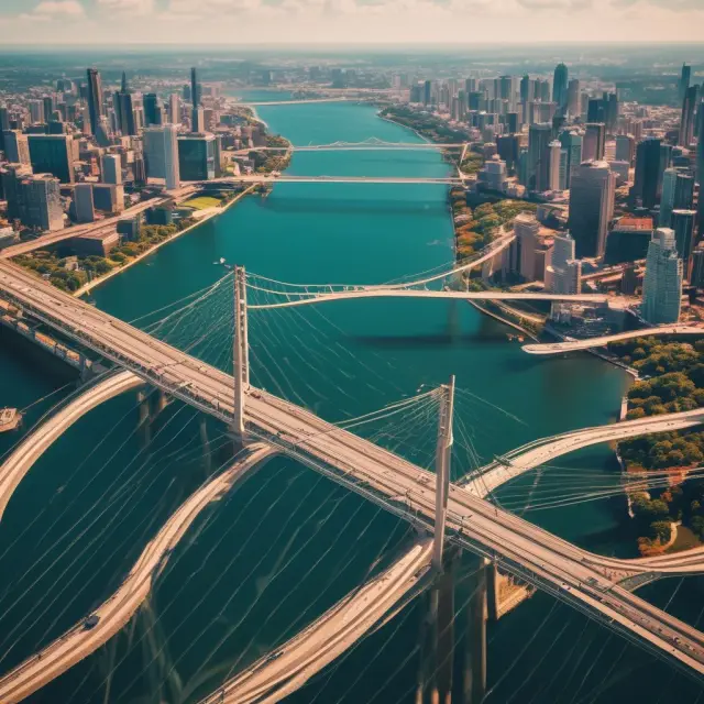 Financial bridge with an investor on one end and a multitude of investment opportunities on the other, illustrating margin accounts