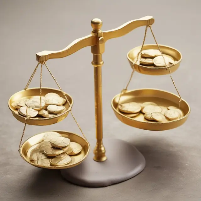 Image featuring a balance scale with golden coins and sand dollars to represent fixed and variable costs in marginal analysis.