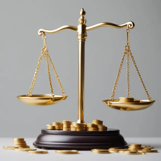 Golden scales weighing the benefits and costs of an additional unit or activity in business