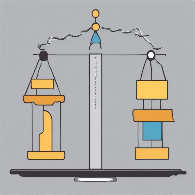 A scale balances as marginal revenue and marginal cost lines converge, symbolizing optimal profitability