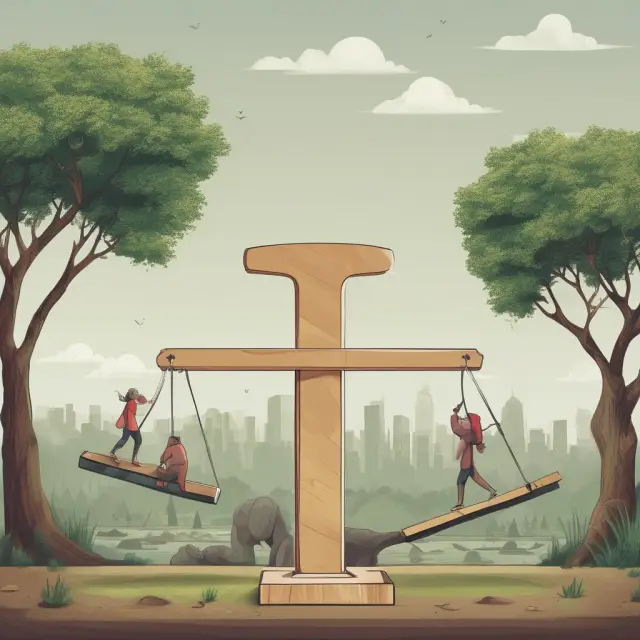 Image of a balanced seesaw; one side represents a developed economy (lower MPM), and the other side represents a developing economy (higher MPM).
