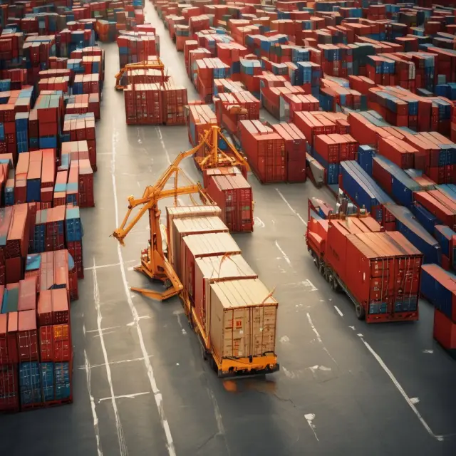 Golden scale tipping towards imports, symbolizing MPM impact on global trade