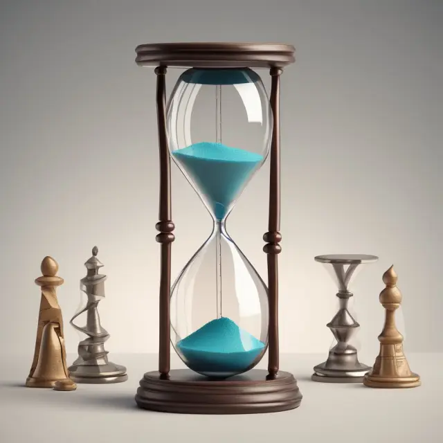 Hourglass representing time, with consumer spending and savings inscribed in each half