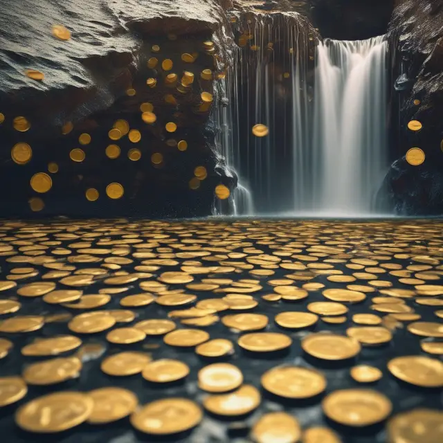 Golden coins represent income; their descent from varying heights symbolizes changing MPS, impacting consumption and economic activity