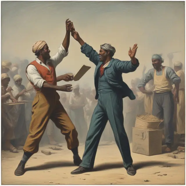 Economist and laborer in harmonious dance symbolizing Marginal Revenue Product equilibrium