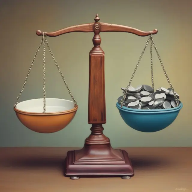 Two scales, each with a good balanced precariously. One scale tips with constant utility assumption change, illustrating marginal rate of substitution limitations.