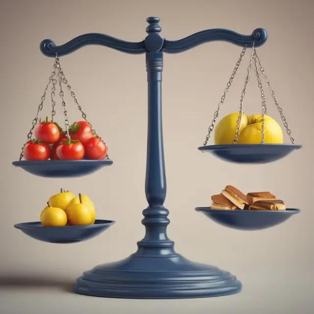 Two scales, each with various goods on them, illustrating how consumers choose between substituting one good for another based on their marginal utility