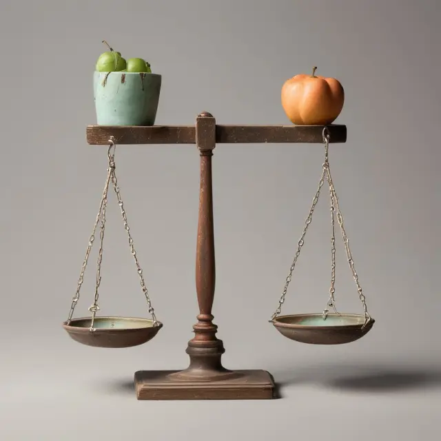 An image of a balance with good X on one side and good Y on the other, illustrating the concept of marginal rate of transformation