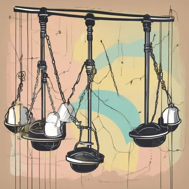 An illustrated pendulum representing utility swinging between total satisfaction (satisfaction bubble) and additional gains (marginal benefit bubbles)