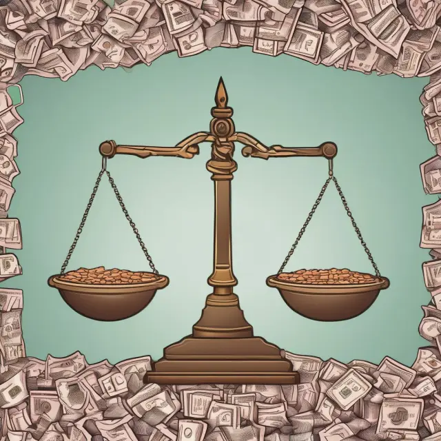 Two scales balanced: One side represents marginal costs, the other, marginal benefits, demonstrating a company