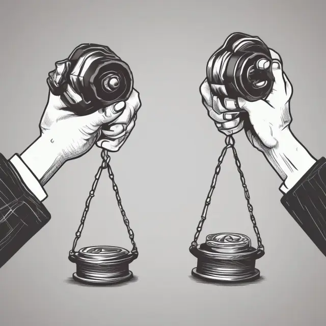 An investor balancing two portfolios: one hand holds tax implications with heavy weights, while the other efficiently adjusts asset allocations based on marginal tax rates