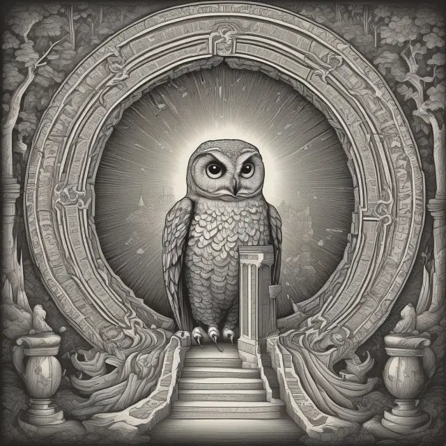 An institutional investor navigates a complex tax code maze with the guidance of an enlightened owl. Keywords: Institutional Investor, Tax Code, Maze, Owl