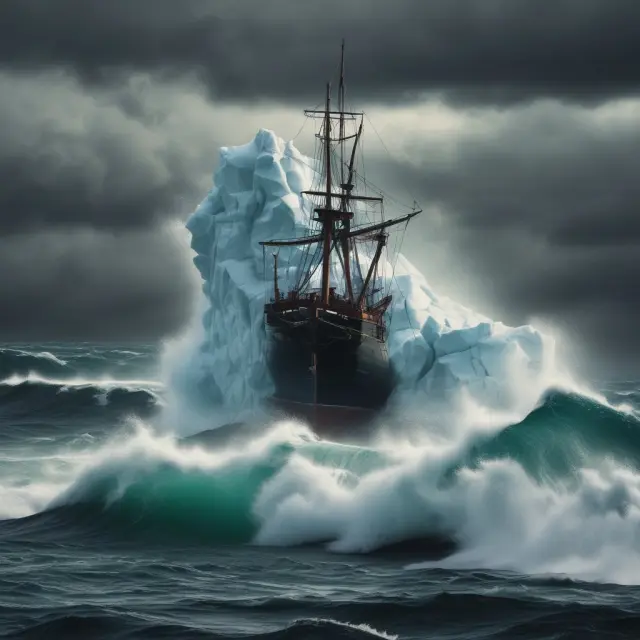 A turbulent sea illustrating market volatility, as an investor