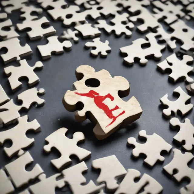 A puzzle with interchangeable pieces representing marital property myths and truths, inviting readers to explore the complexities of marital property laws.