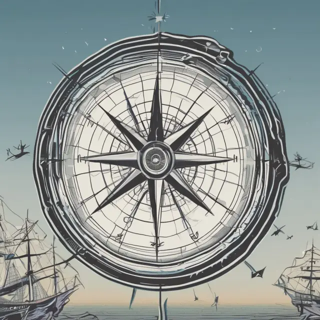An IMO logo atop a compass, symbolizing the organization