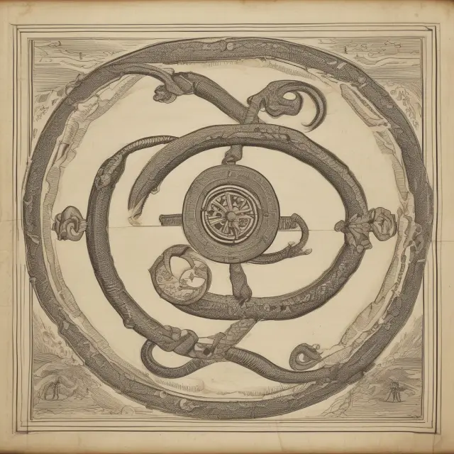 Two intertwined serpents representing Maritime Law and the Law of the Sea, symbolizing their intricate relationship in governing maritime environments.