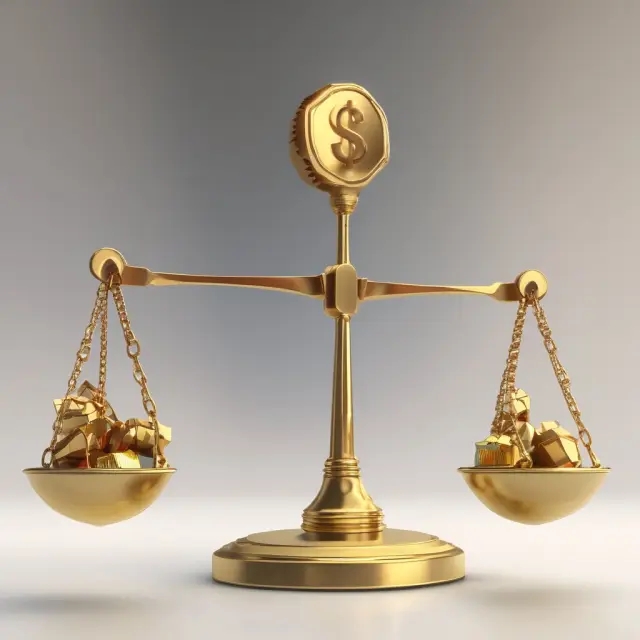 Three scales balance market approach (market data), cost approach (replacement costs), and DCF analysis (future cash flows) to illustrate the comparison between these asset valuation methods