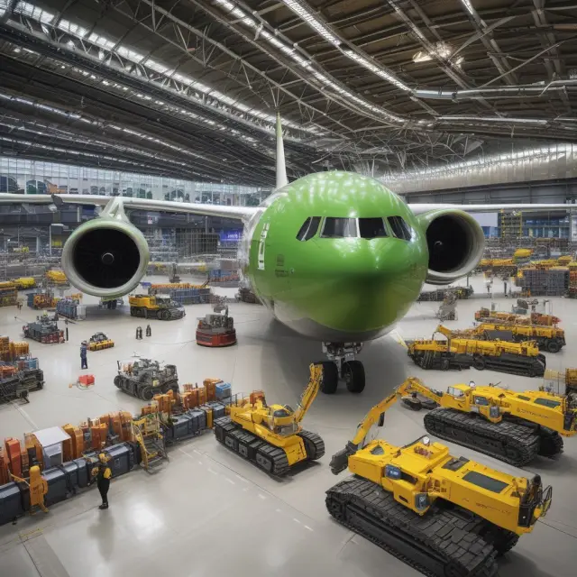 An image of Boeing and Caterpillar logos with ancient guardian figures representing the capital goods industries, emphasizing their role in leading innovation and growth