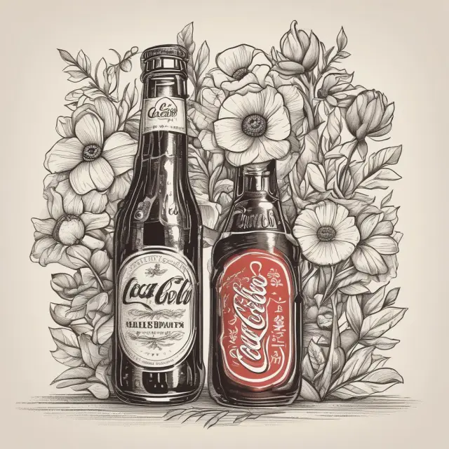 Two sunflowers representing Amazon and Coca-Cola, growing tall and vibrant, symbolizing their market orientation and responsiveness to consumer demands