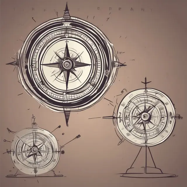 Compass symbolizing market orientation and a heart for customer-centricity, representing the delicate balance in business strategy.